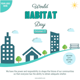 Online Editable World Habitat Day October 7 Social Media Post