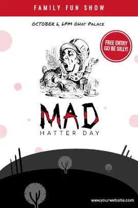 Online Editable Mad Hatter Day October 6 Tumblr Graphic