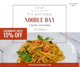 Online Editable National Noodle Day October 6 Facebook Post
