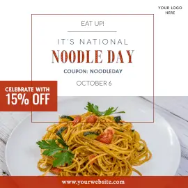 Online Editable National Noodle Day October 6 Instagram Post