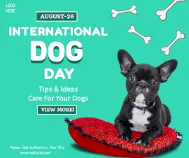 Online Editable International Dog Day Facebook Post