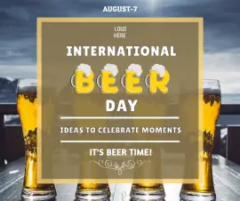 Online Editable International Beer Day Celebration Facebook Post