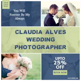 Online Editable Wedding Photographer Quotes 2 Grid Photo Collage