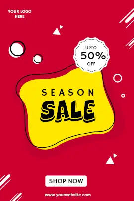 Online Editable Dark Pink and Yellow Season Sale Offer Tumblr Graphic