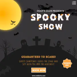Online Editable Spooky Show Social Media Post