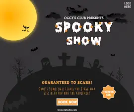Online Editable Spooky Show Facebook Post