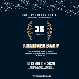 Online Editable 25 years Anniversary Celebration Invitation