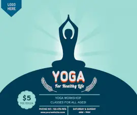 Online Editable Yoga Workshop Facebook Post