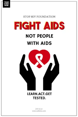 Online Editable Fight Aids Awareness Pinterest Graphic