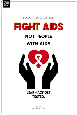 Online Editable White and Red Fight Aids Awareness Tumblr Graphic