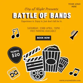 Online Editable Battle Of Bands Online Invitation Instagram Ad