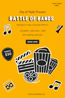 Online Editable Battle Of Bands Invitation Tumblr Graphic