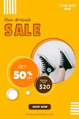 Online Editable New Arrival Sale Pinterest Graphic