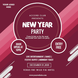 Online Editable New Year Eve Party Instagram Ad