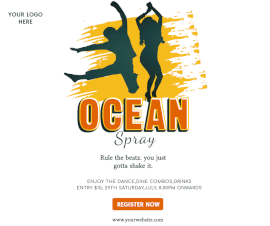 Online Editable Ocean Spray Dance Invite Facebook Post