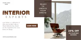 Online Editable Interior Design Offer Promotion Twitter Post