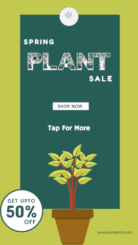 Online Editable Plants on Spring Sale Offer Story Design
