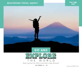 Online Editable Go and Explore the World Facebook Post