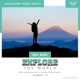 Online Editable Travel Agency Promotion Instagram Ad