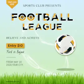Online Editable Football League Social Media Post
