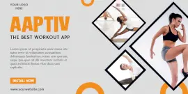 Online Editable Fitness App Twitter Post
