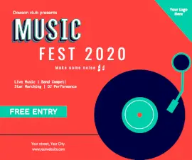 Online Editable Music Fest 2020 Facebook Post