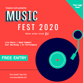 Online Editable Music Fest 2020 Instagram Ad