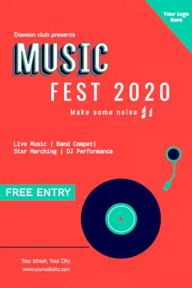 Online Editable Music Festival 2020 Pinterest Graphic