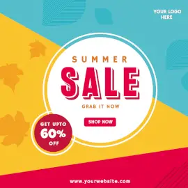 Online Editable Online Summer Sale Social Media Post