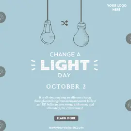 Online Editable Change A Light Day October 2 Illustrated Instagram Ad