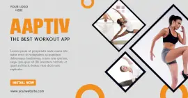 Online Editable Fitness App Facebook Ad post