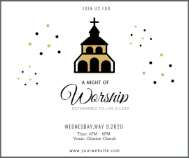 Online Editable Church Worship Invite Facebook Post