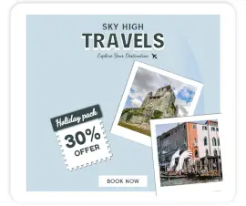 Online Editable Sky High Travels Ad Facebook Post