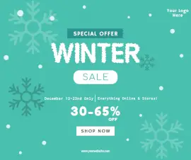 Online Editable Winter Sale Facebook Post