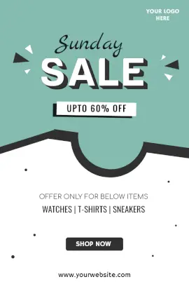 Online Editable Sunday Sale Pinterest Graphic