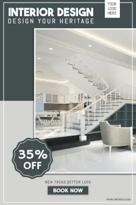 Online Editable Dark and Light Gray Interior Design Offer Tumblr Graphic