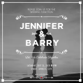 Online Editable Jennifer and Barry Wedding Invitation Instagram Ad