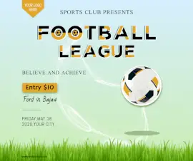 Online Editable Football League Facebook Post