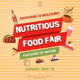 Online Editable Nutritious Food Fair Instagram Ad