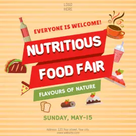 Online Editable Nutritious Food Fair Social Media Post