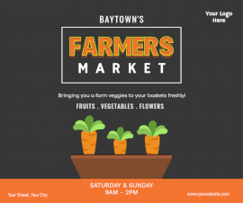 Online Editable Farmers Market Vegetable Store Promotion Facebook Post