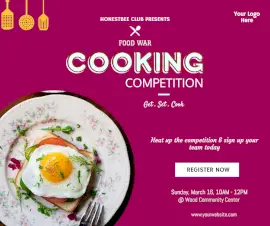 Online Editable Cooking Competition Facebook Post