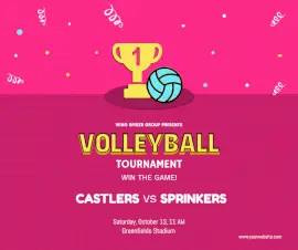 Online Editable Volleyball Tournament Poster Facebook Post