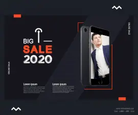 Online Editable Black Big Sale 2020 Photo Mockup