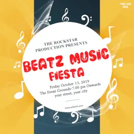 Online Editable Beats Music Fiesta Concert Social Media Post