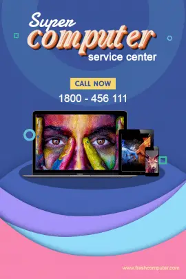 Online Editable Computer Service Center Pinterest Graphic