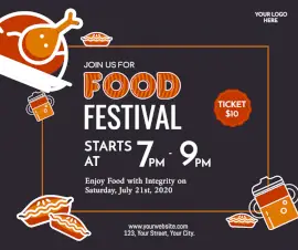 Online Editable Food Festival Facebook Post