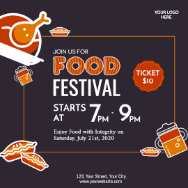 Online Editable Food Festival Instagram Ad