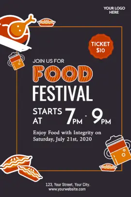 Online Editable Food Festival Pinterest Graphic