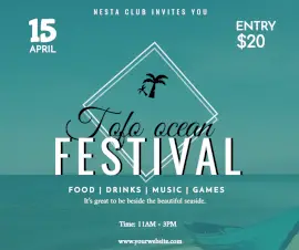 Online Editable Tofo Ocean Festival Invite Facebook Post
